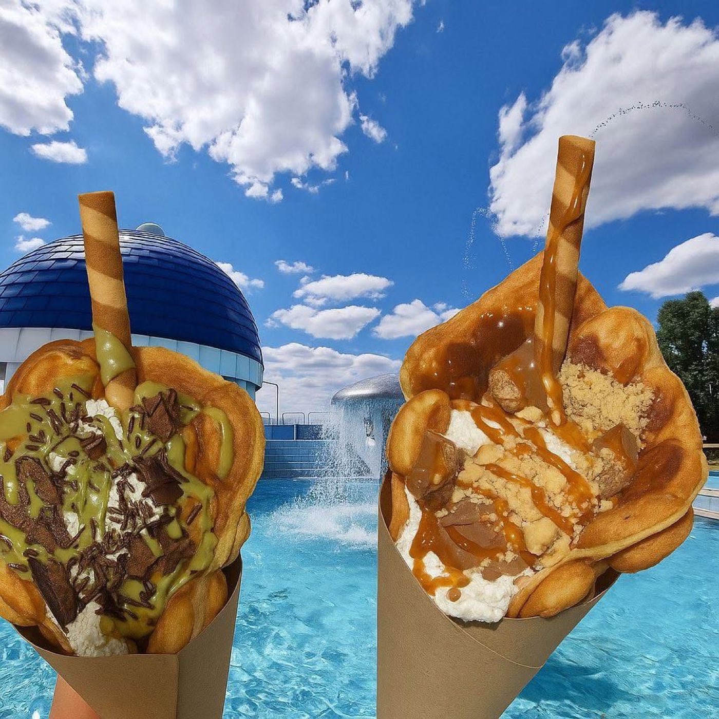 Bubble waffle a strandon